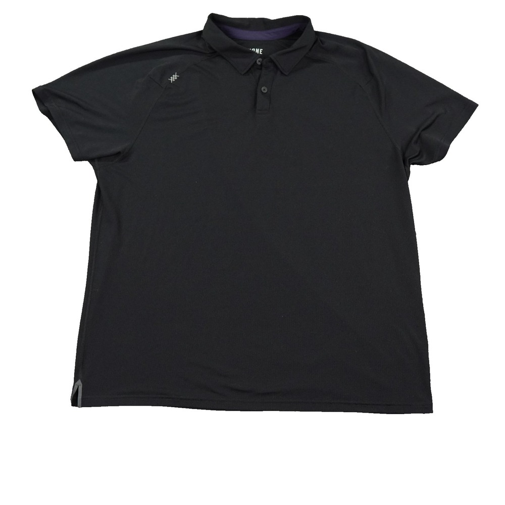 Rhone Delta Pique Polo Shirt Mens XXL Black Performance Golf Techwear Stretch